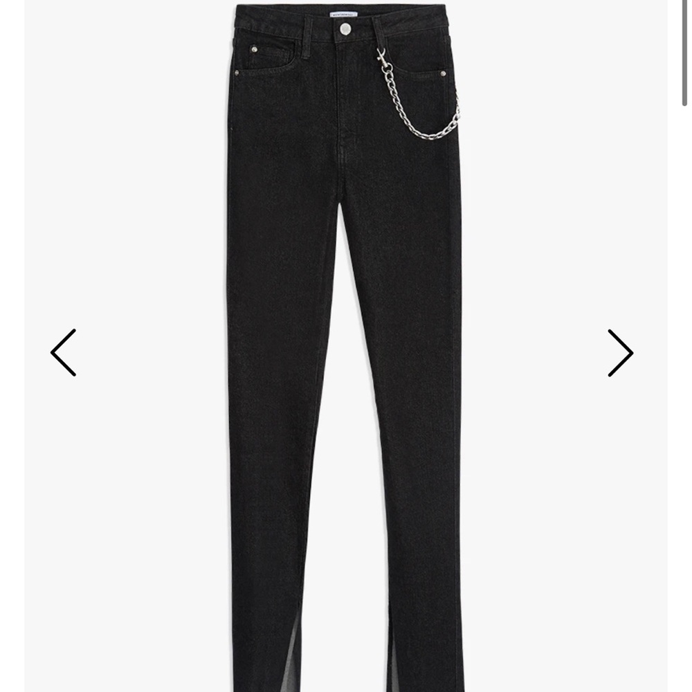 NWT WEWOREWHAT SLIT HEM STRETCH JEAN 34" INSEAM